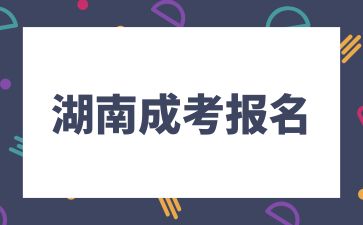 湖南成考报名